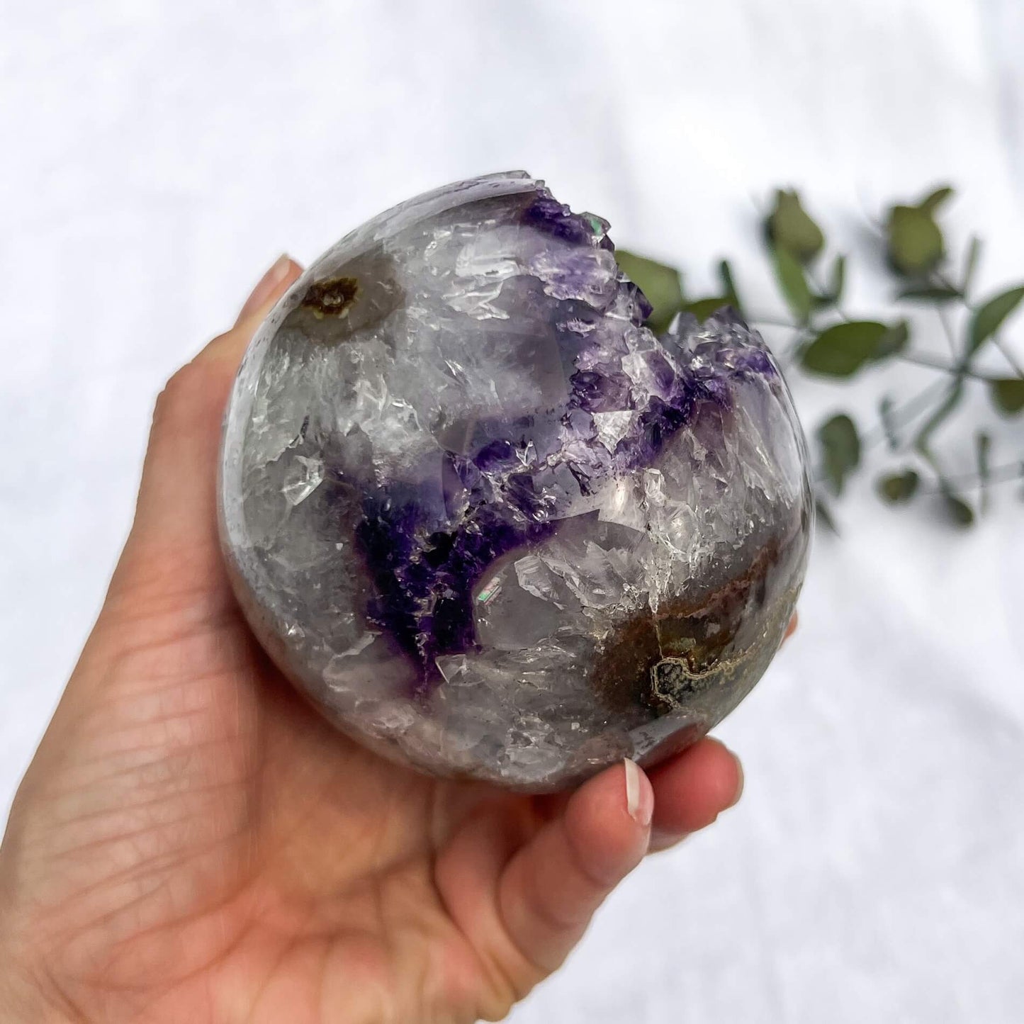 Rainbow Amethyst Crystal Geode Egg