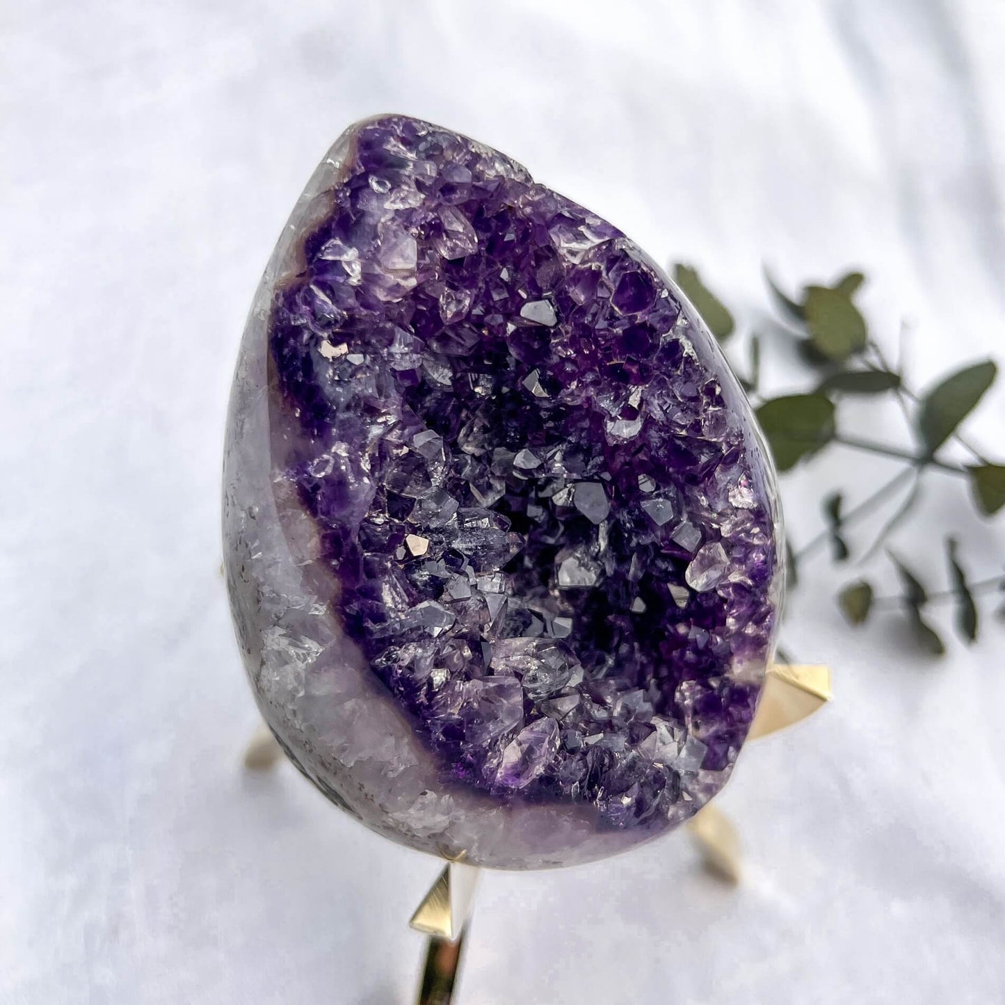 Rainbow Amethyst Crystal Geode Egg