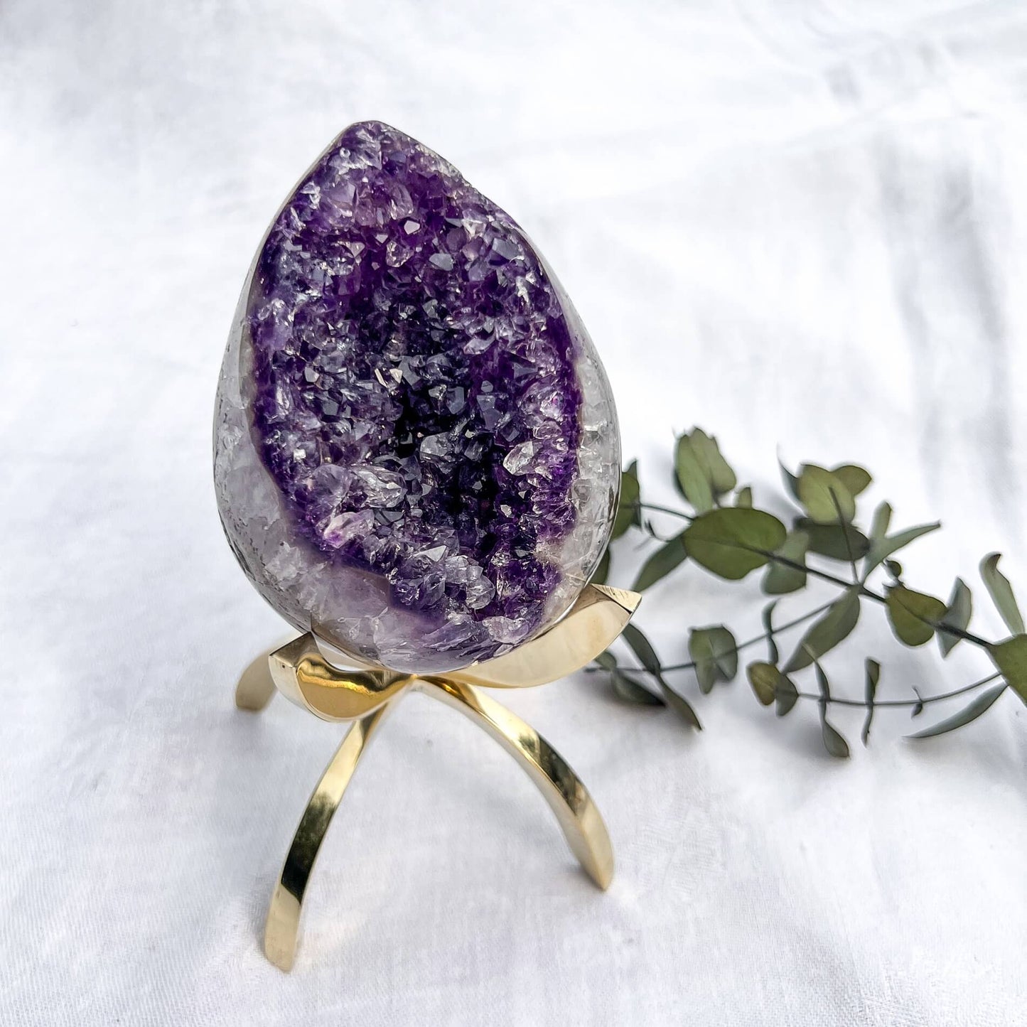 Rainbow Amethyst Crystal Geode Egg