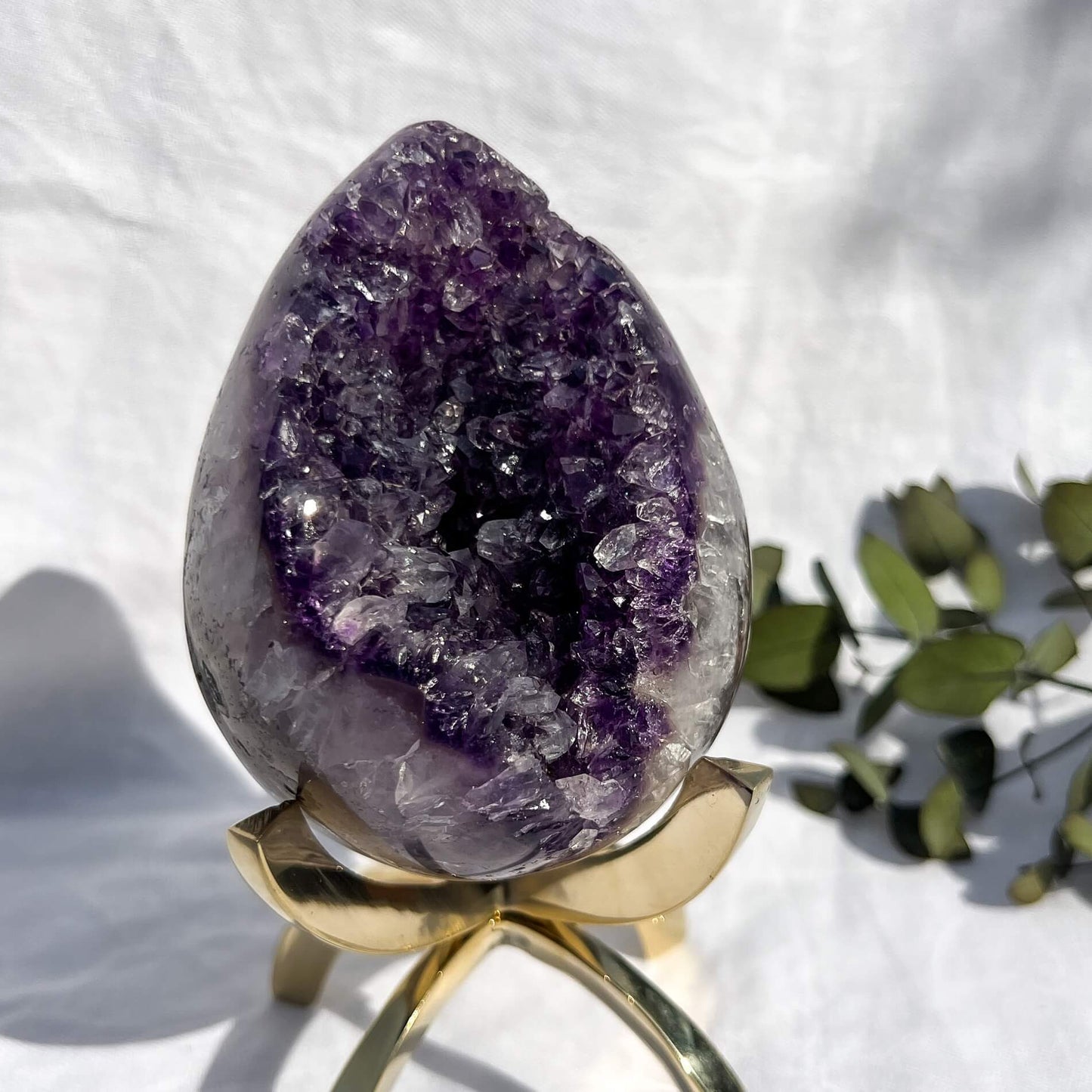 Rainbow Amethyst Crystal Geode Egg