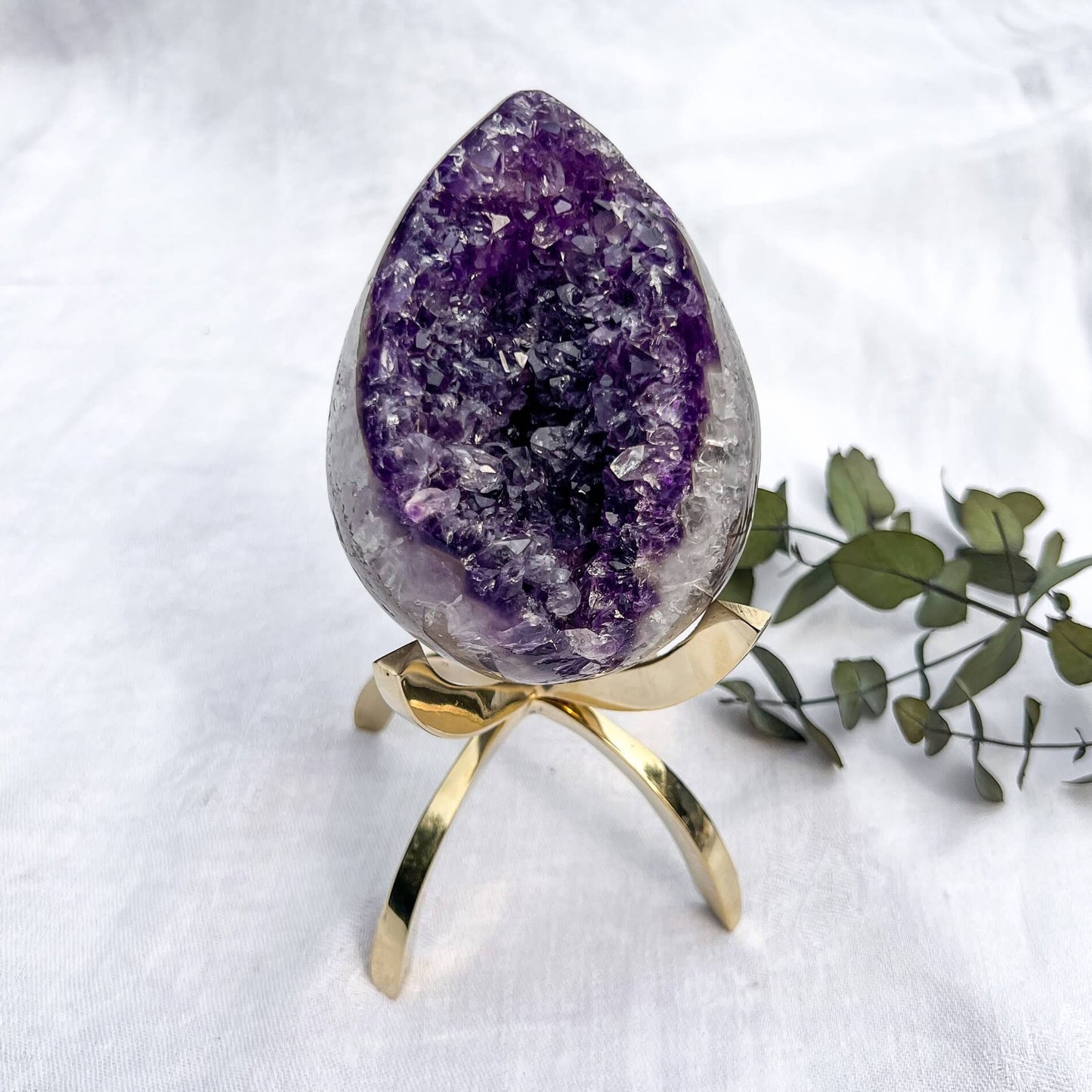 Rainbow Amethyst Crystal Geode Egg