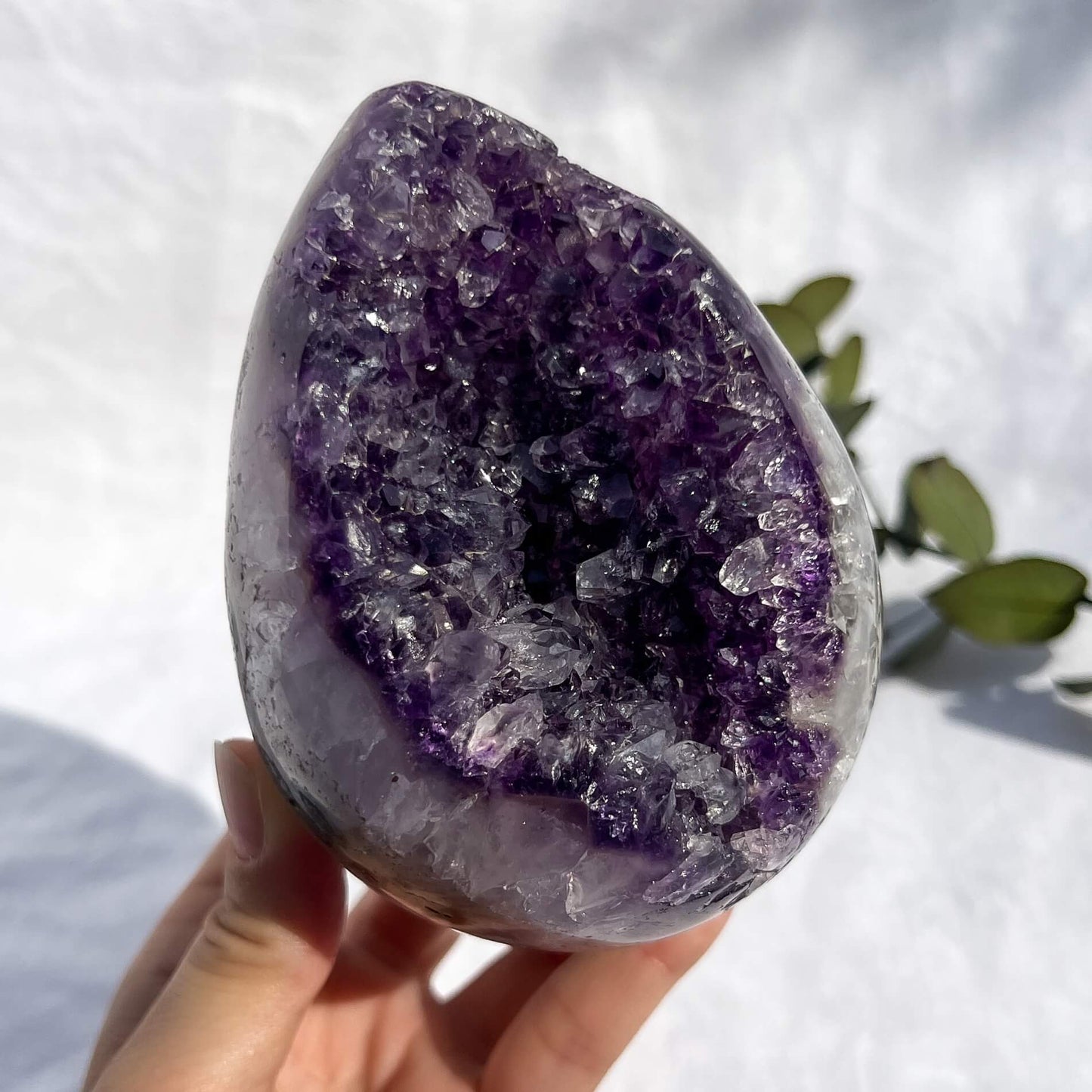 Rainbow Amethyst Crystal Geode Egg