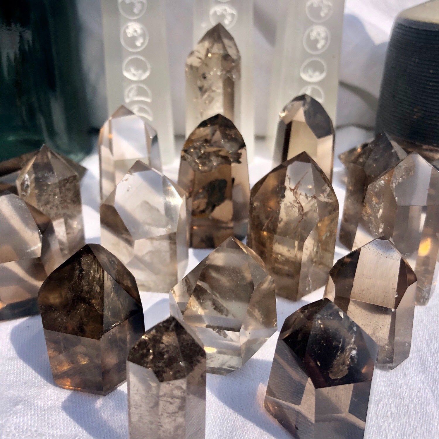 Rock and Realm ethically sourced crystals Brazilian smoky Quartz towers