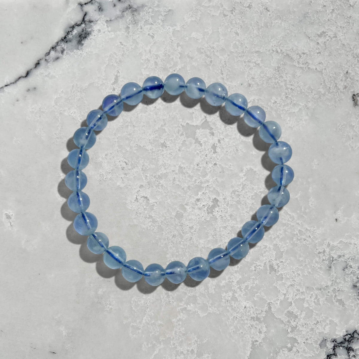 Crystal Bead Bracelet - Aquamarine Gemstone