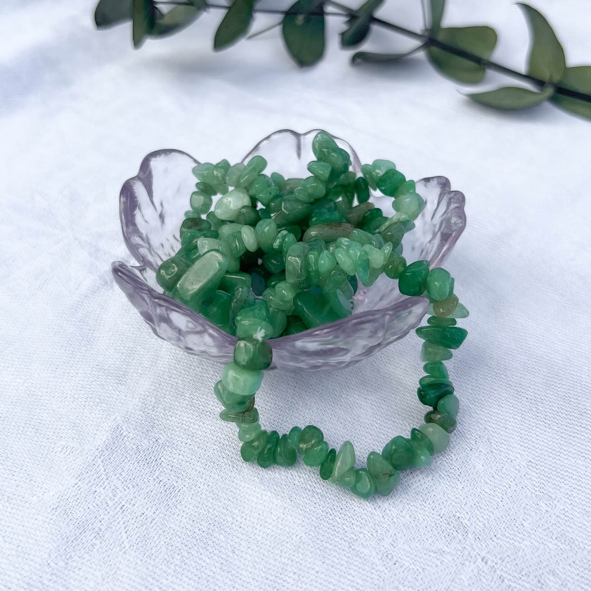 Crystal Chip Bracelet - Green Aventurine