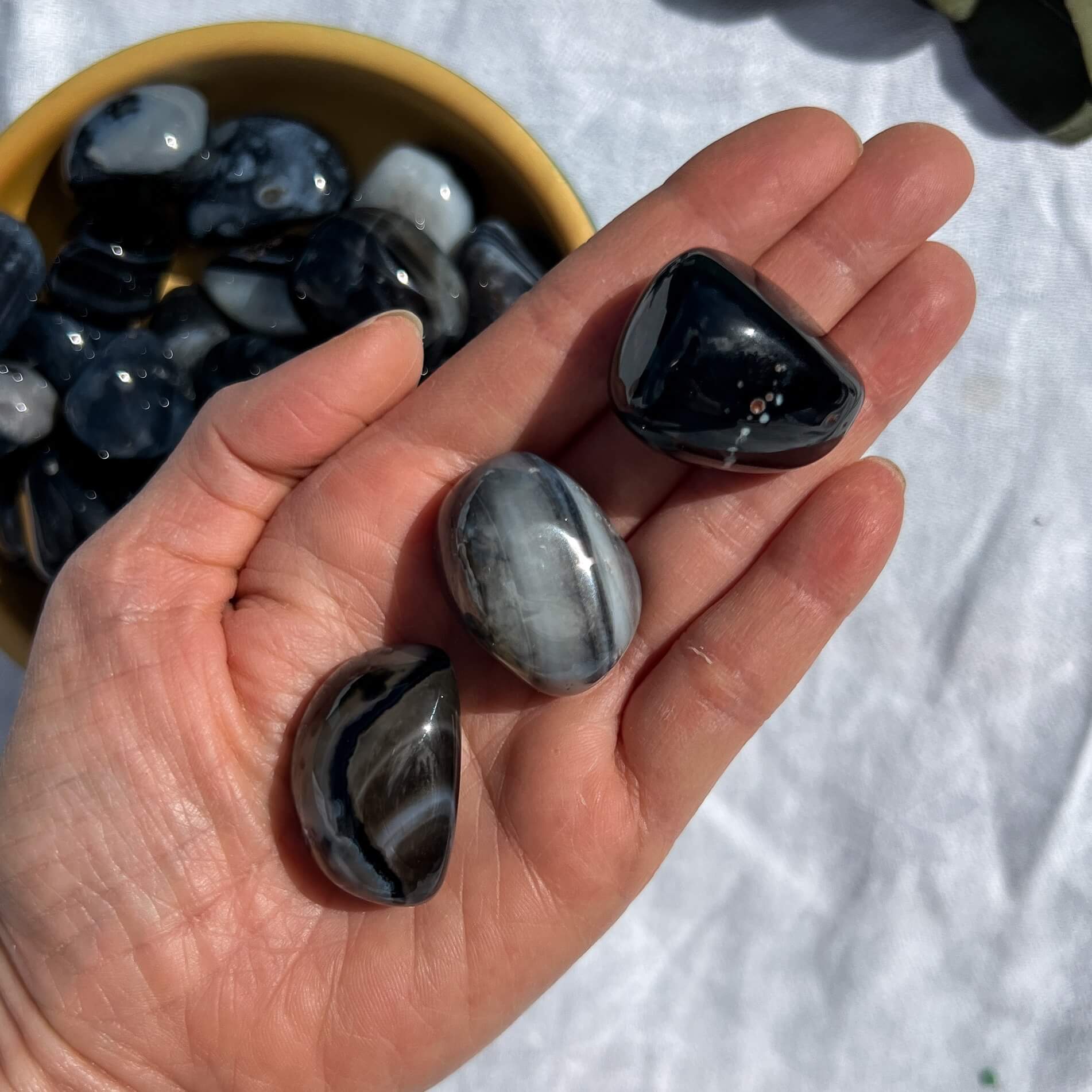 Black Sardonyx Crystal Pebble