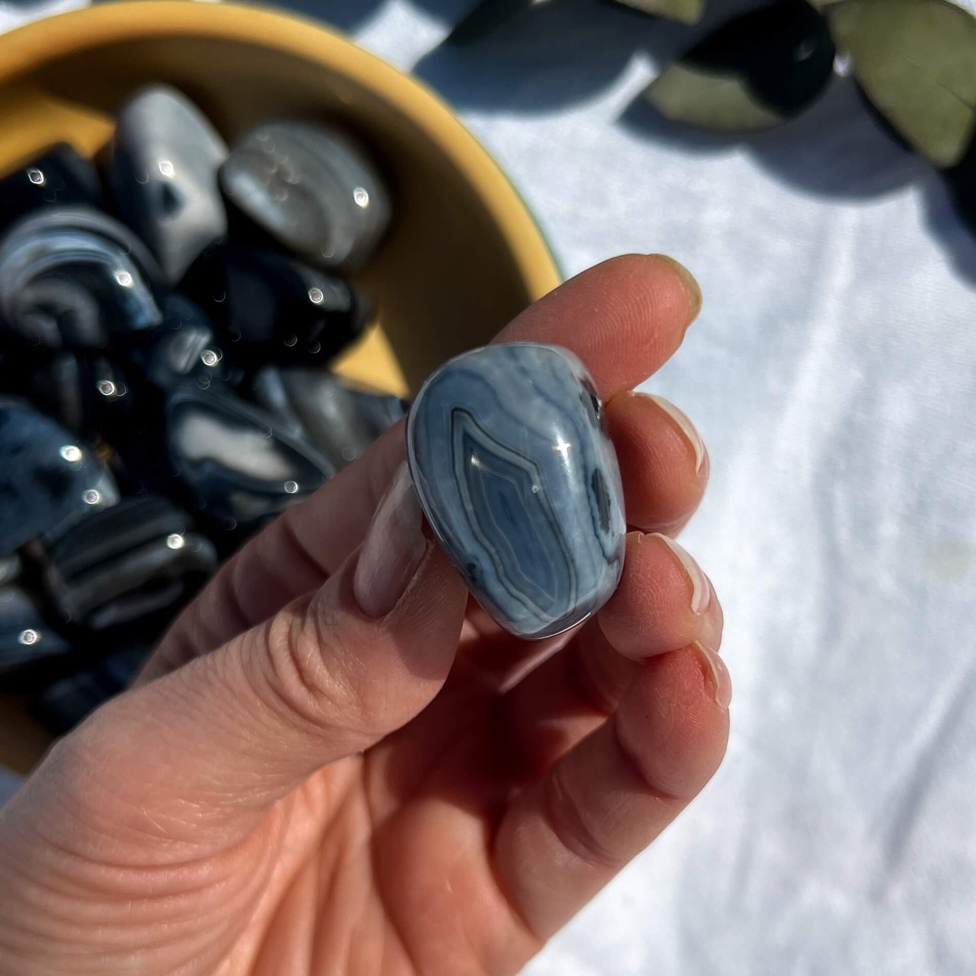 Black Sardonyx Crystal Tumblestones XL