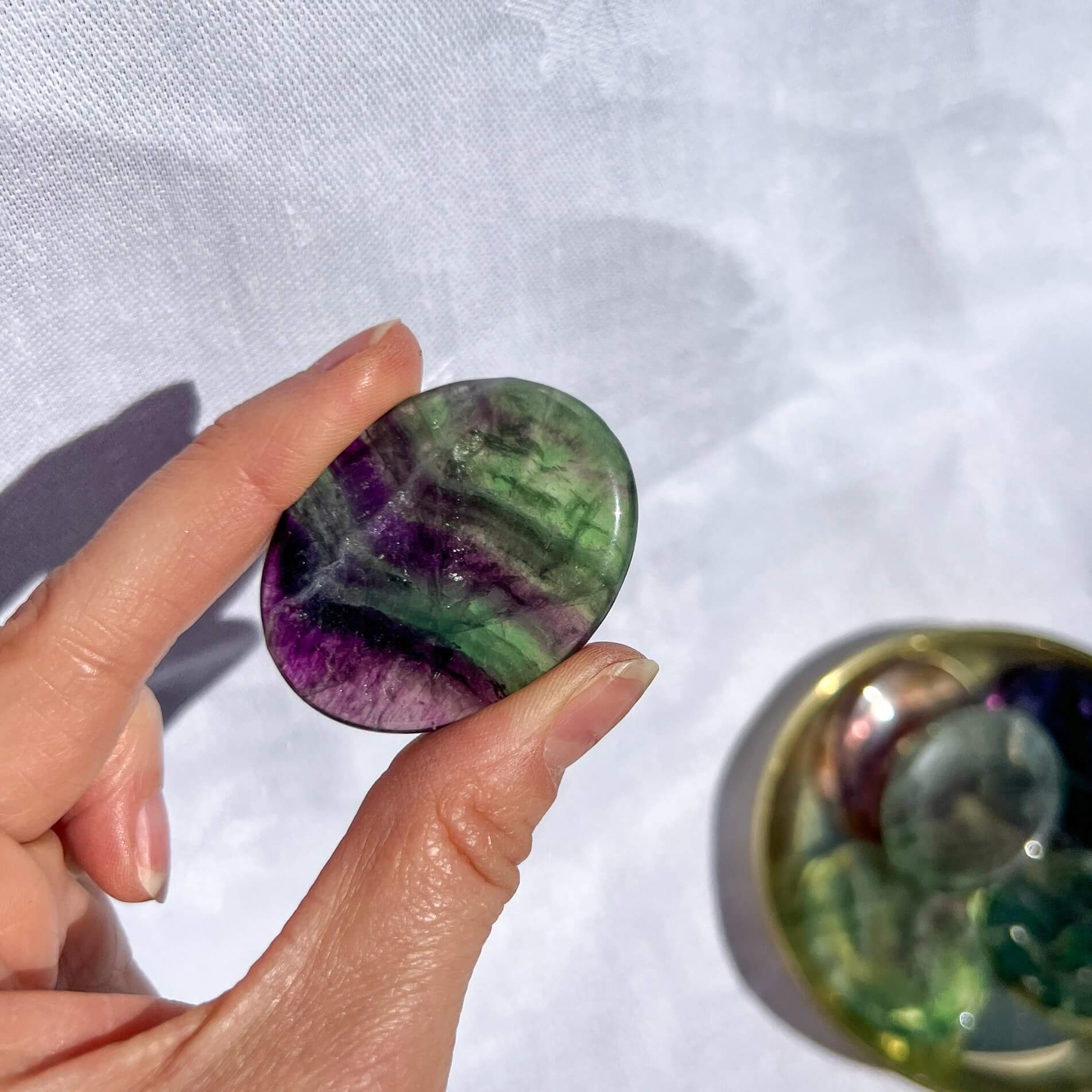 Healing Crystal Worry Stone: Fluorite
