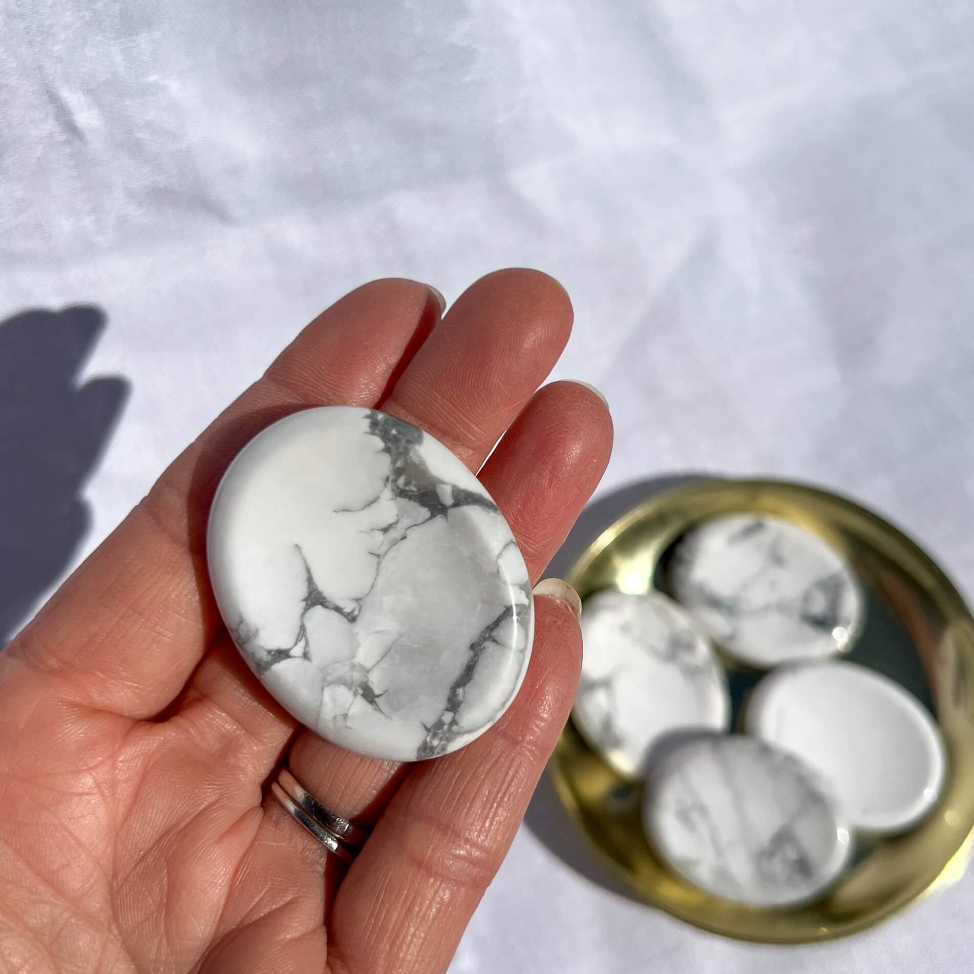 Howlite Crystal Worry Stone