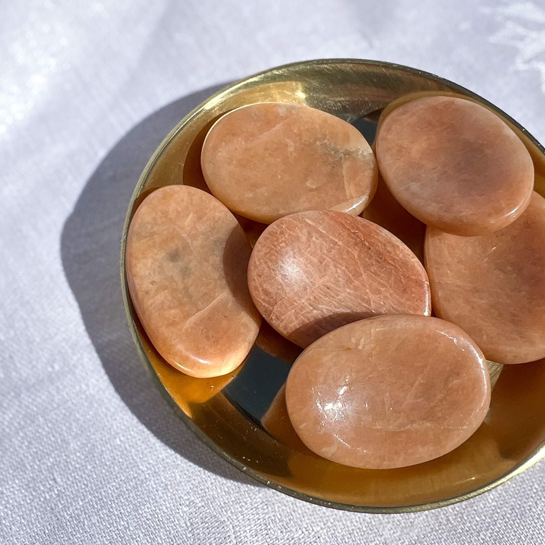 Moonstone Crystal Worry Thumb Stone