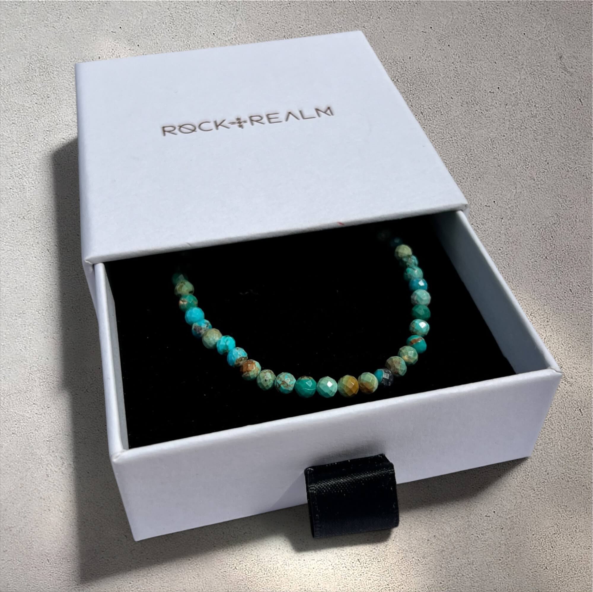 Crystal Bead Bracelet - Natural Turquoise