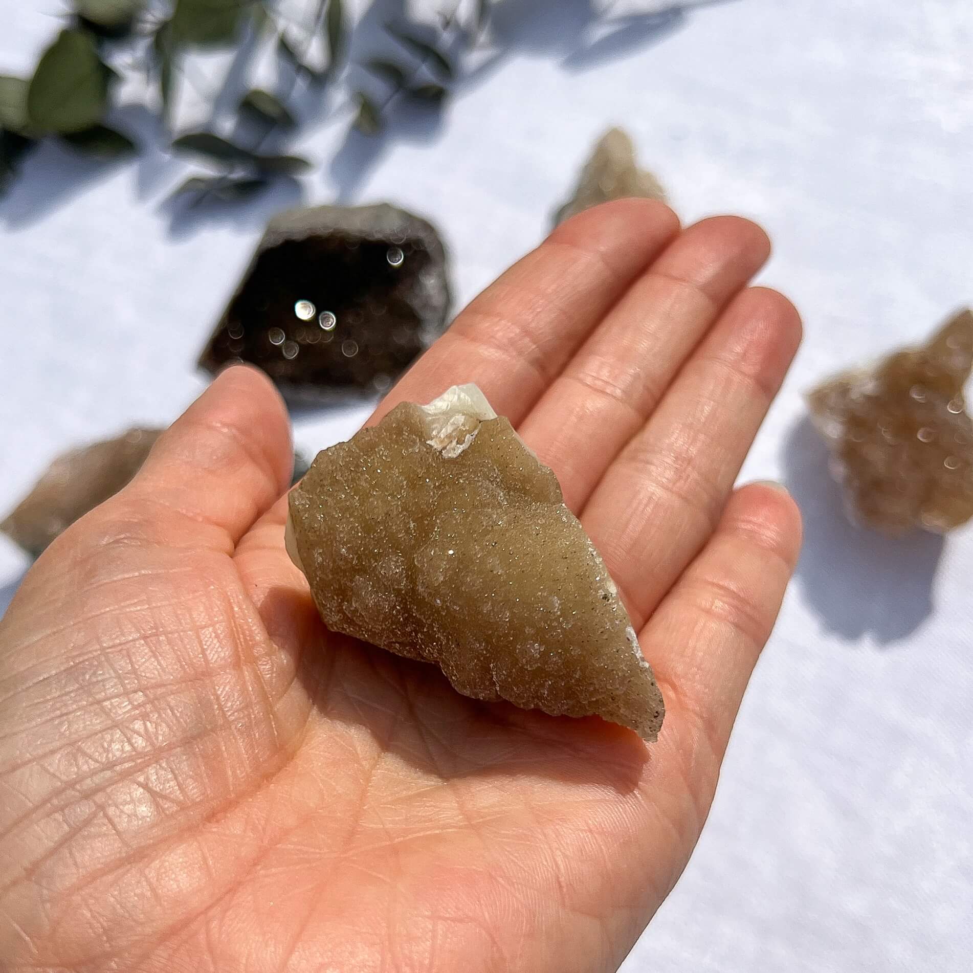 Chalcedony Stalactite with Amber Druzy Quartz