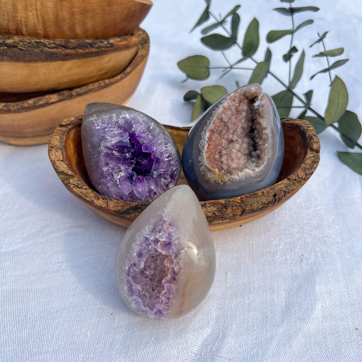 Rainbow Amethyst Crystal Geode Egg