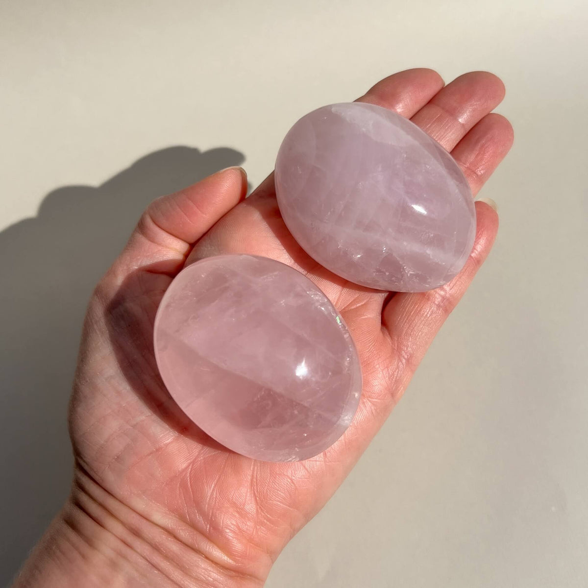 Rose Quartz Crystal palmstones (XL)