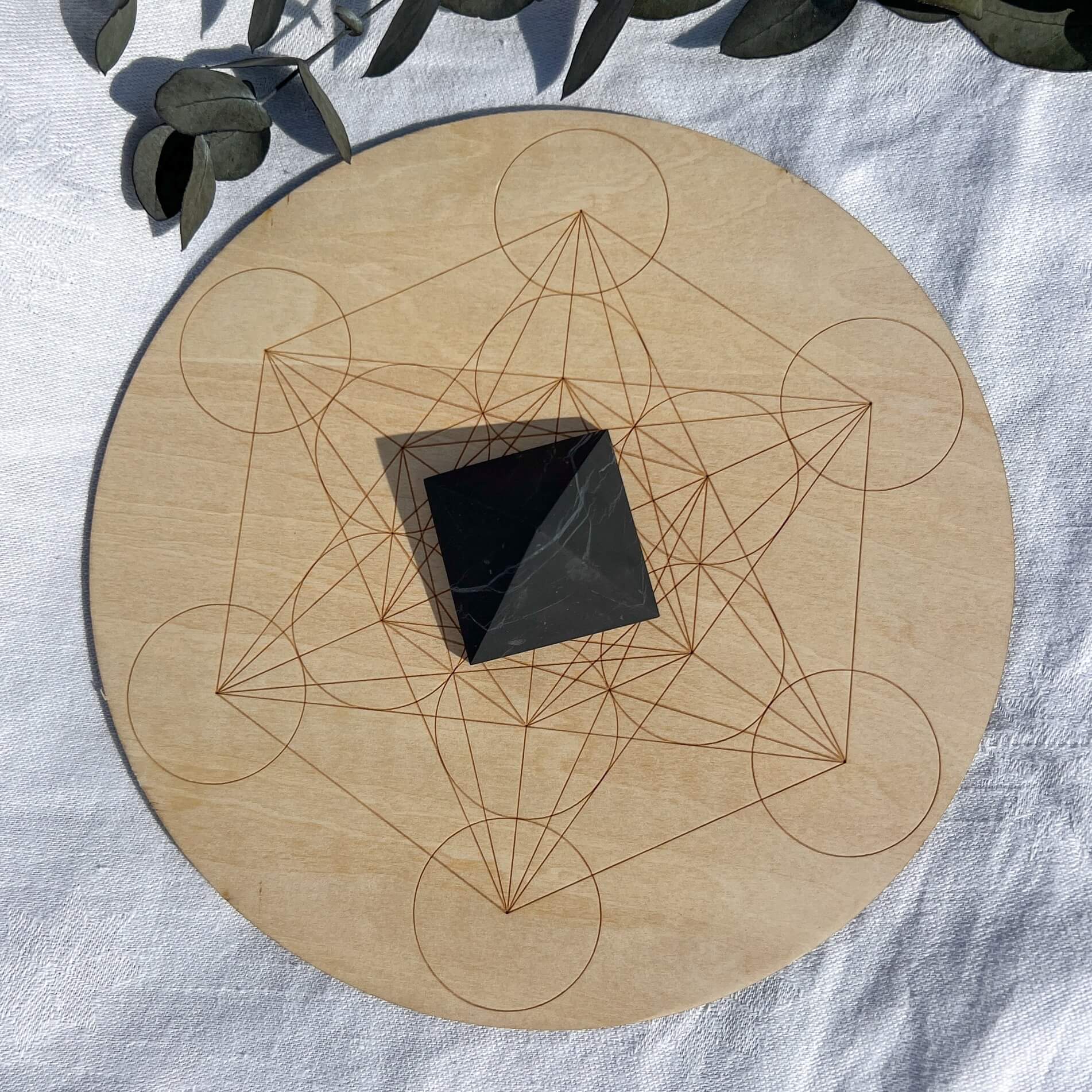 Crystal Grid Board - Metatrons Cube & Merkaba