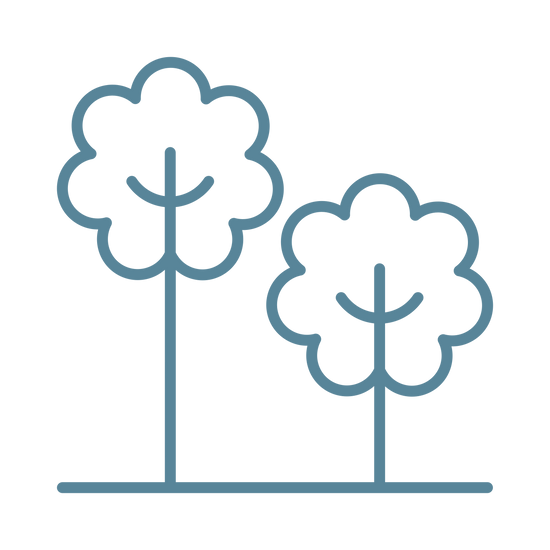 Two blue tree icons 