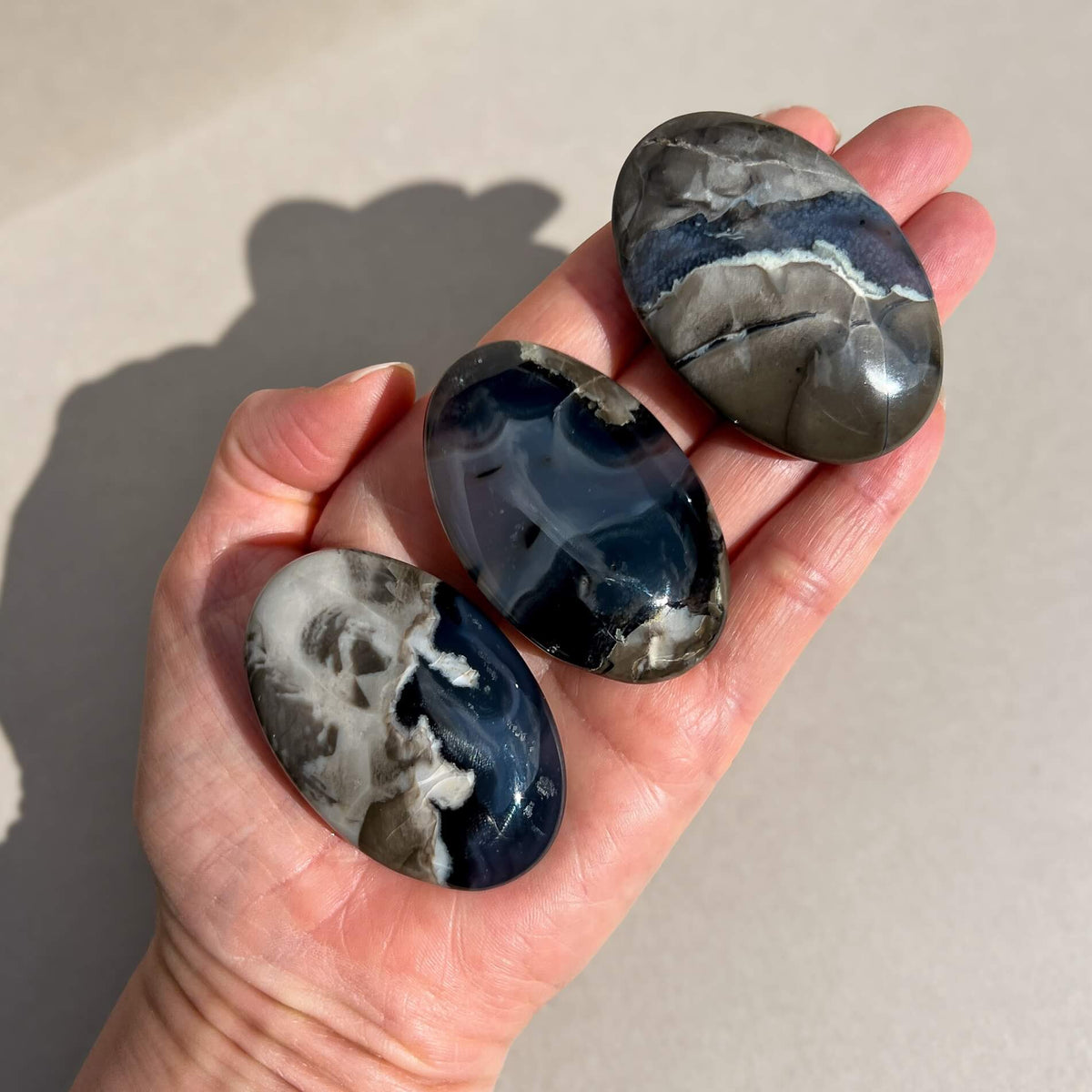 Crystal Palmstones - Volcanic Agate