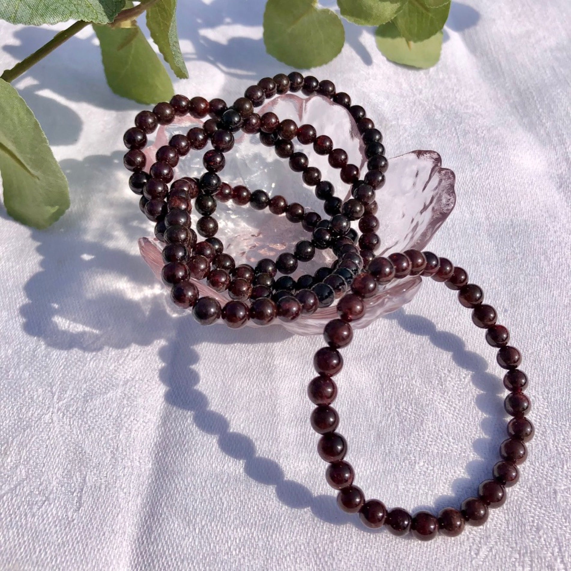 Natural Garnet Stone shops Healing Bracelet-Meditation Calming Balancing Bracelet