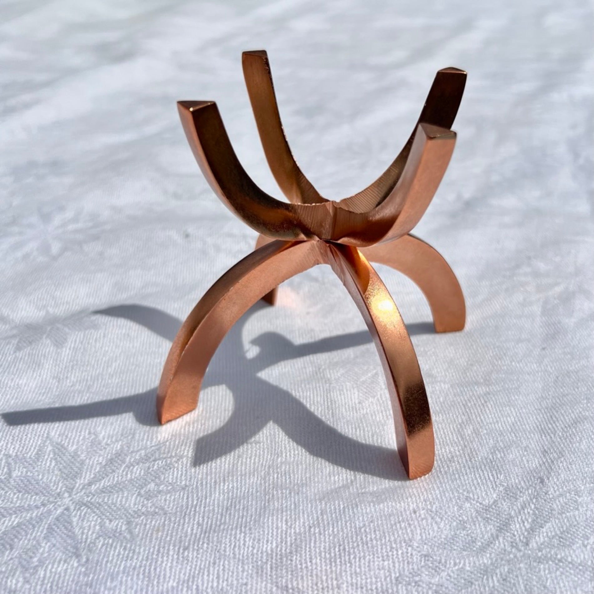 Large Rose gold crystal sphere holder upright