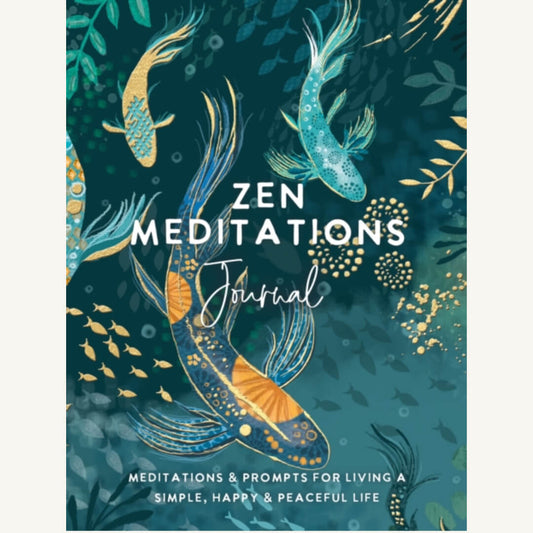 Zen Meditations journal turquoise koi carp front cover image