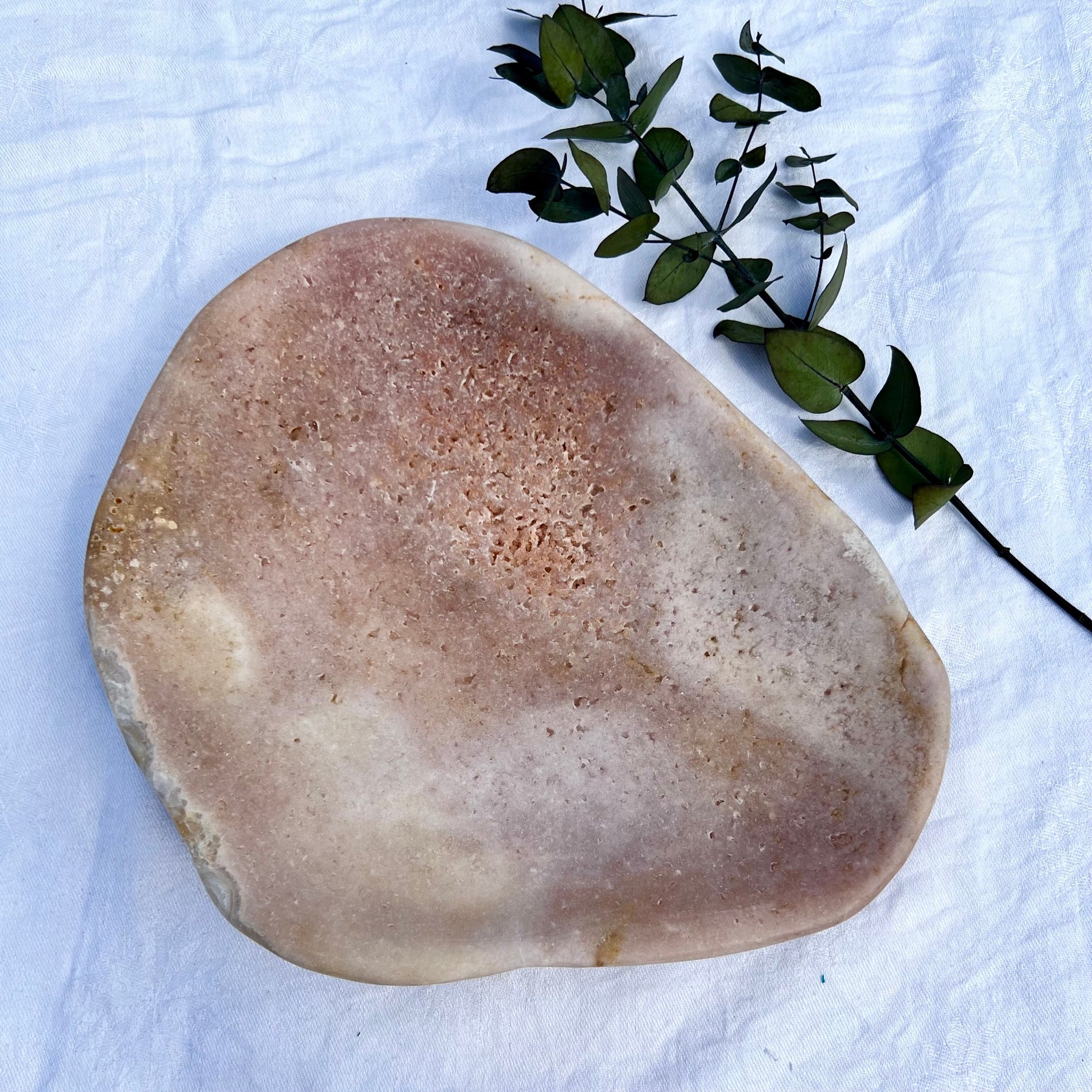 large pink amethyst display platter