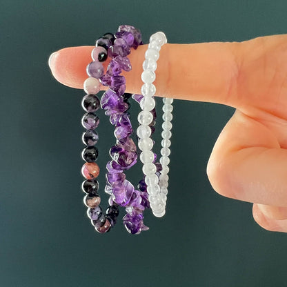 Crystal Bead Bracelet - Charoite