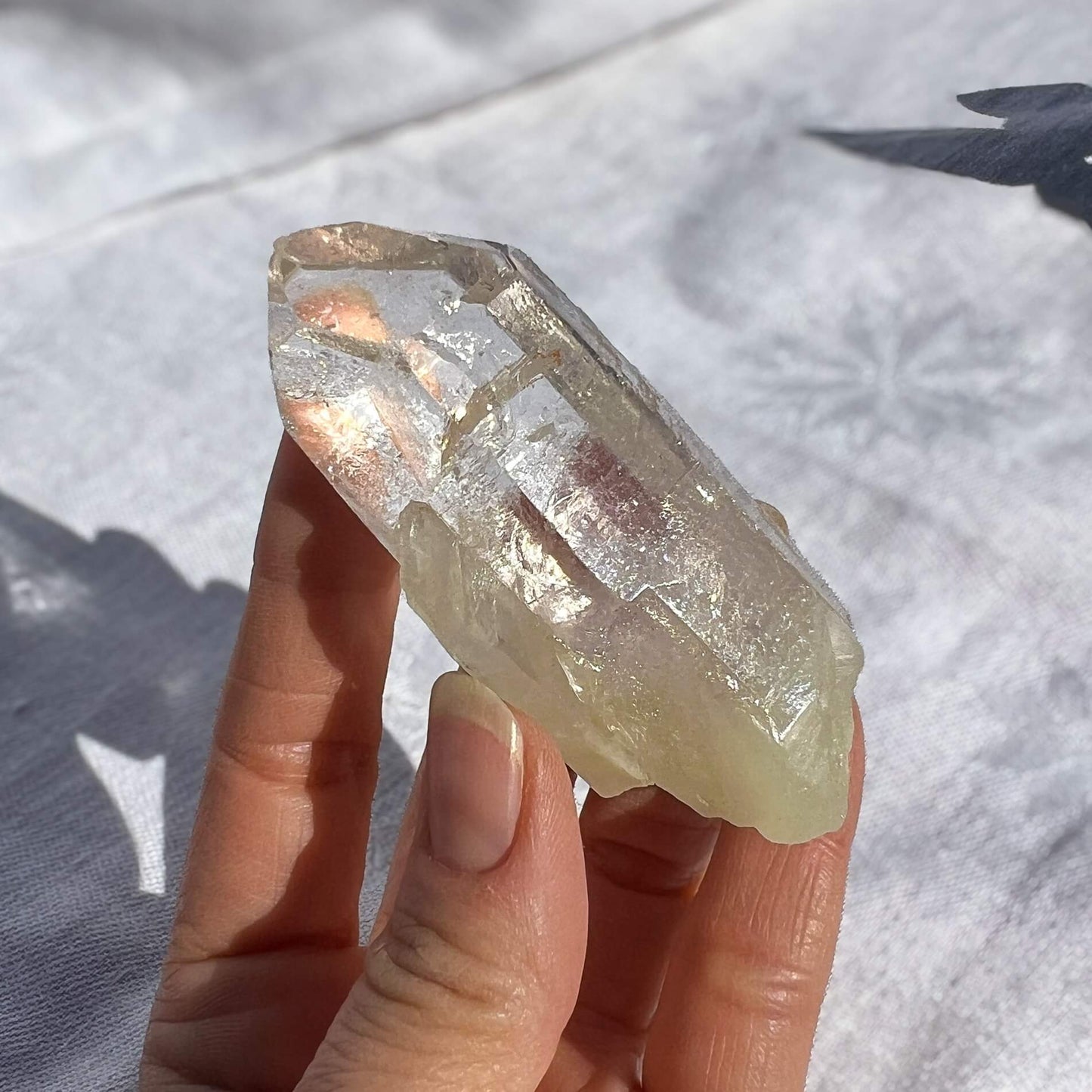 Sulphur Quartz Crystal Points Large