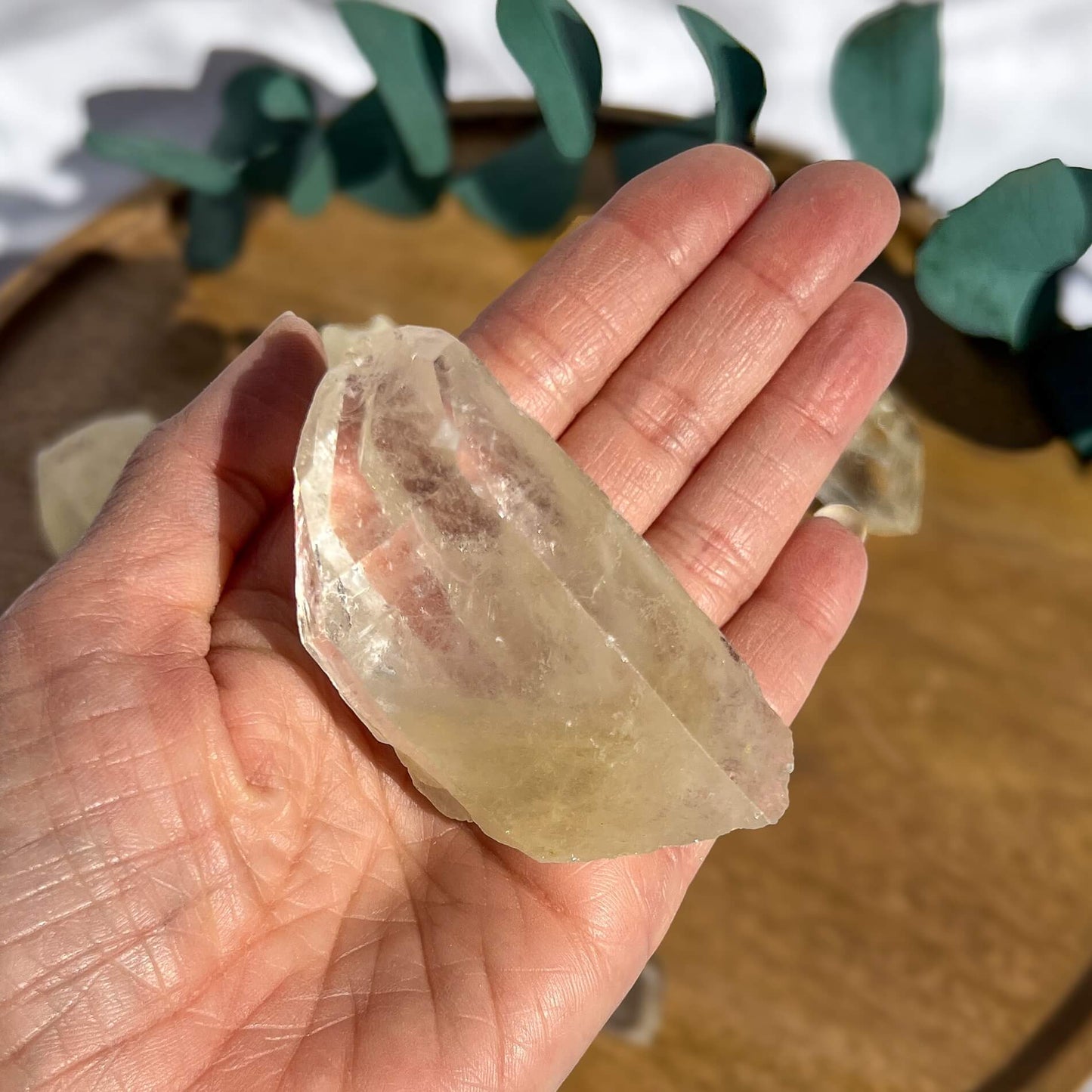 Sulphur Quartz Crystal Points Large