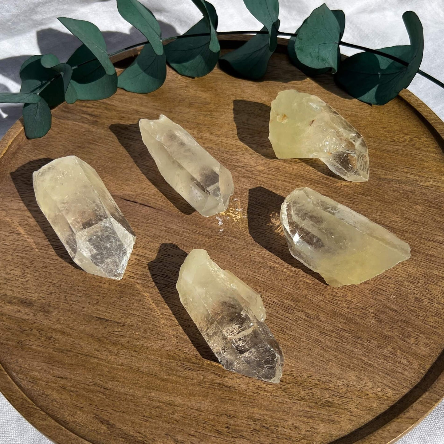 Sulphur Quartz Crystal Points Large