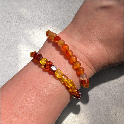 Crystal Bead Bracelet - Natural Amber Ombré