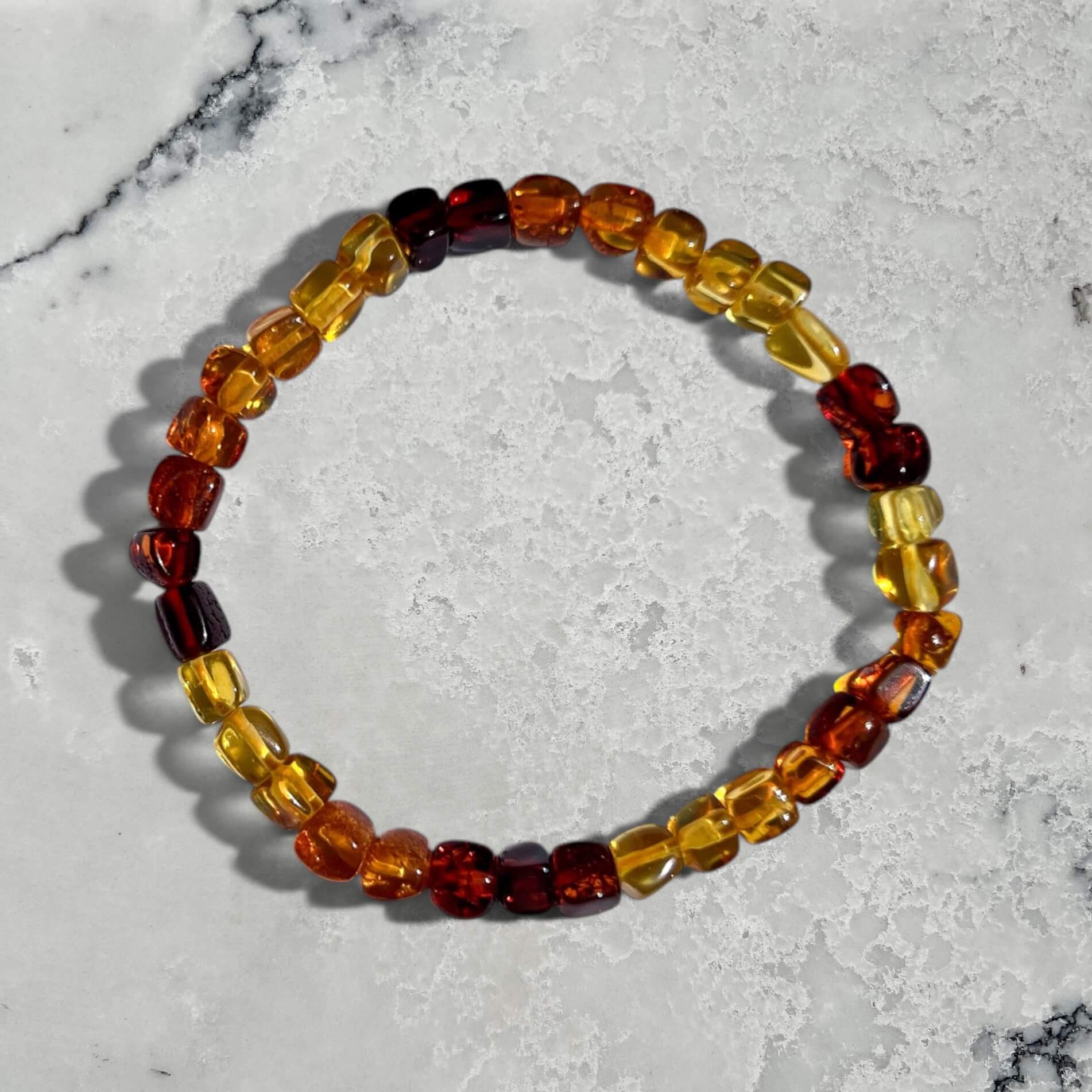 Crystal Bead Bracelet - Natural Amber Ombré