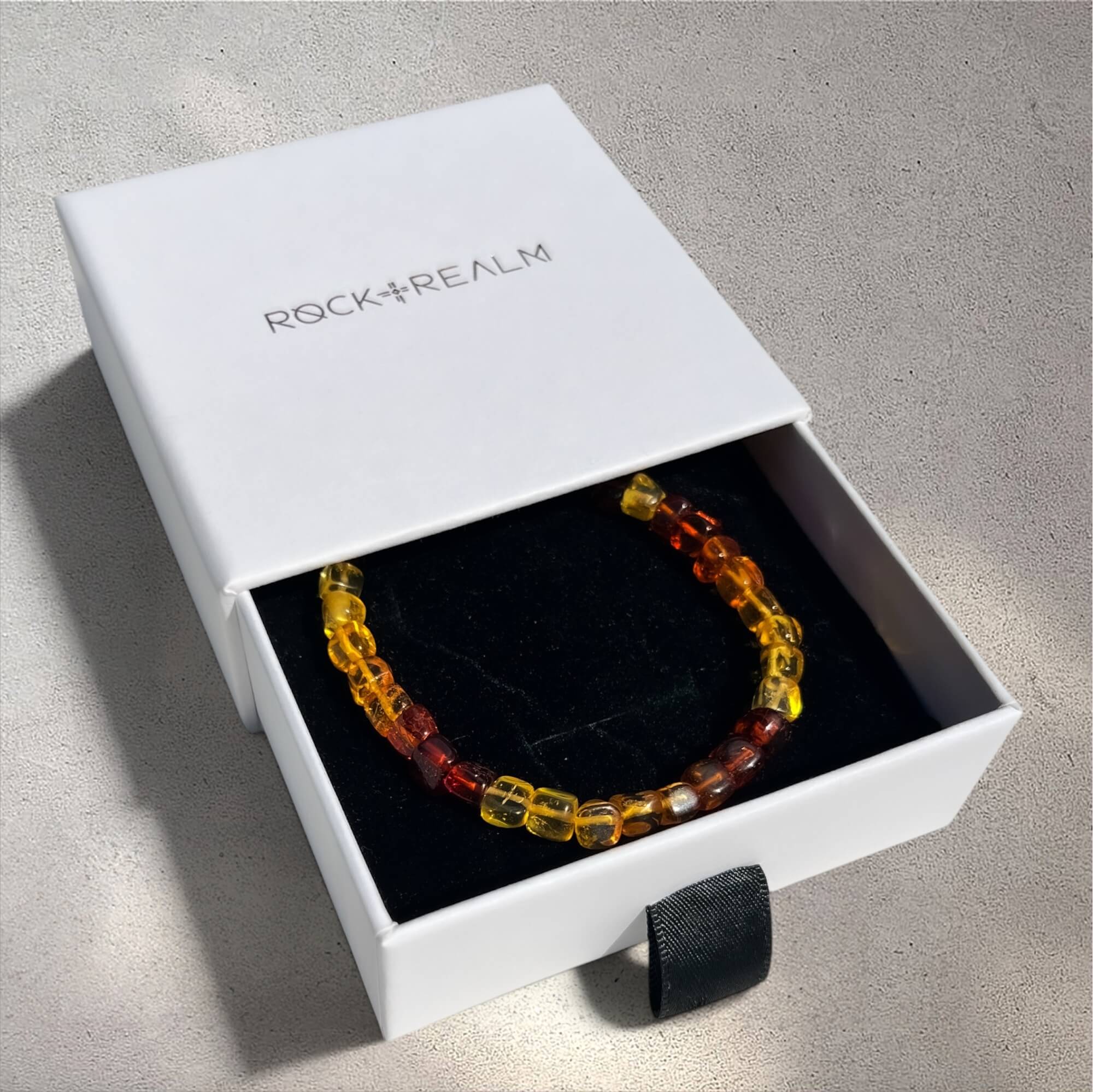 Crystal Bead Bracelet - Natural Amber Ombré
