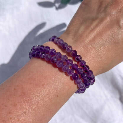 Healing Crystal Bead Bracelet Amethyst – Rock Realm Crystals