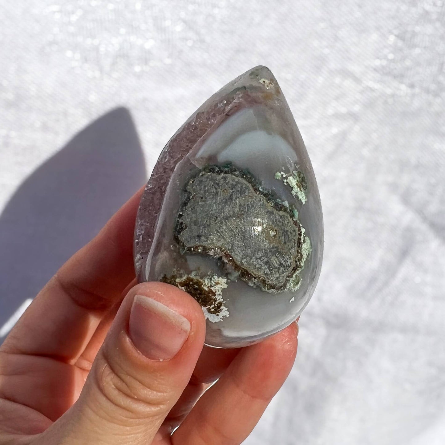 Rainbow Amethyst Crystal Geode Egg