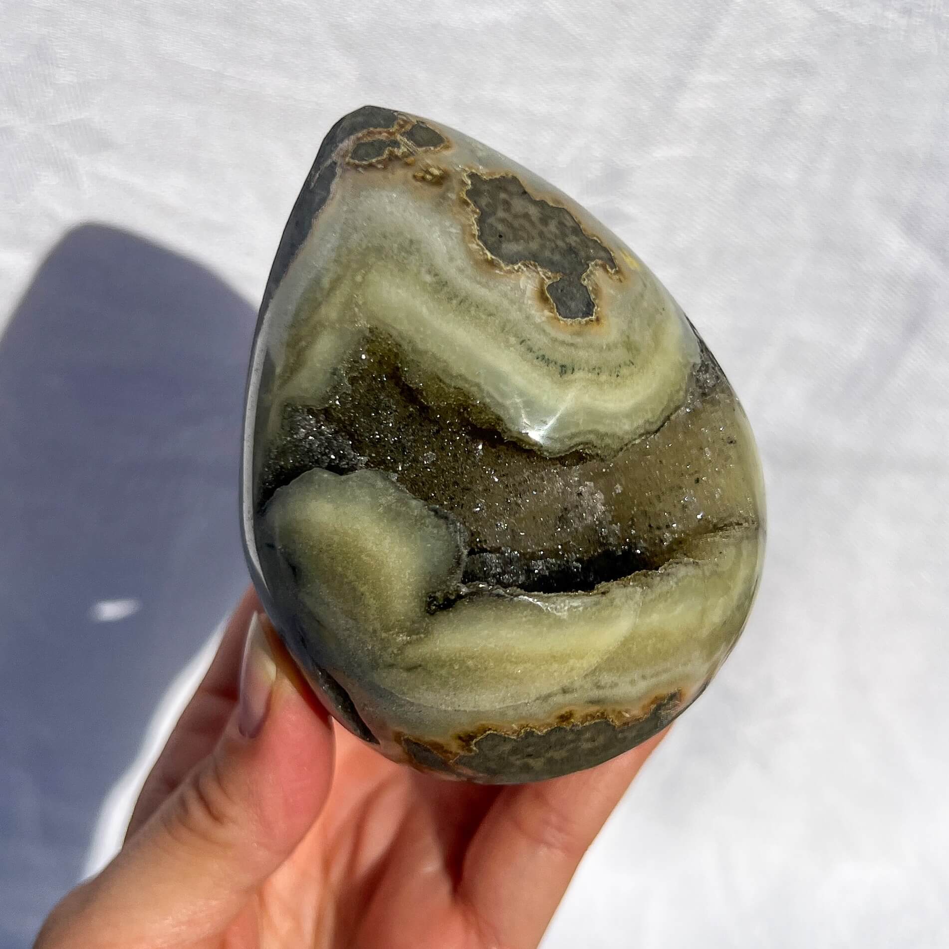 Rainbow Geode Crystal Egg