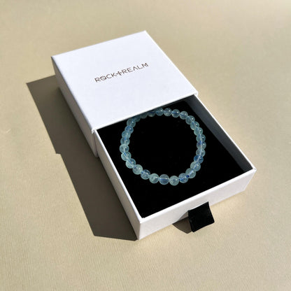 Crystal Bead Bracelet - Aquamarine Gemstone
