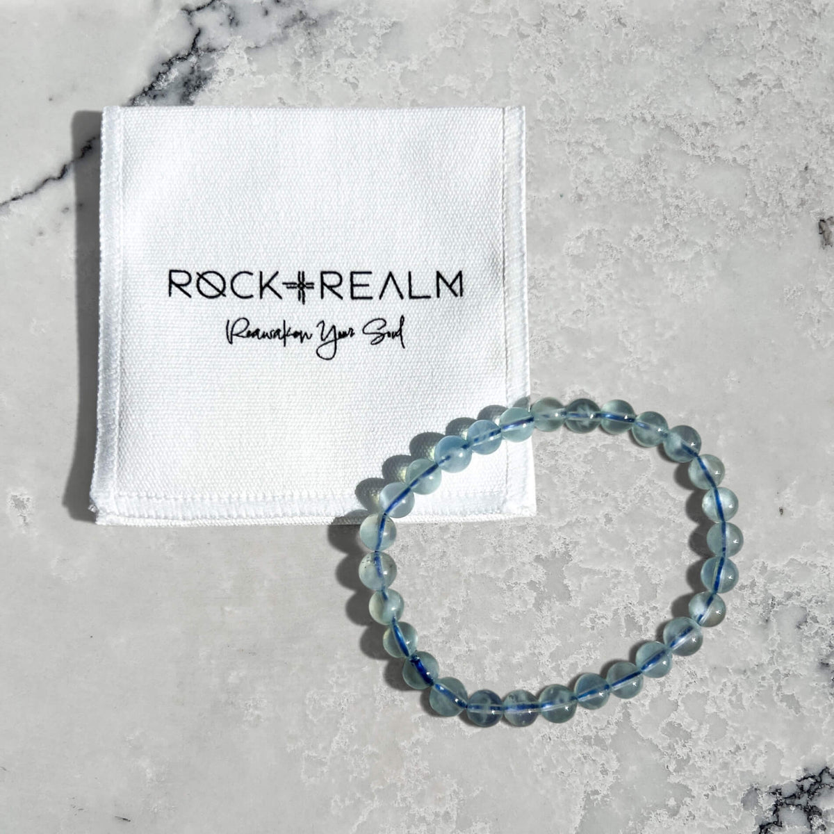 Crystal Bead Bracelet - Aquamarine Gemstone
