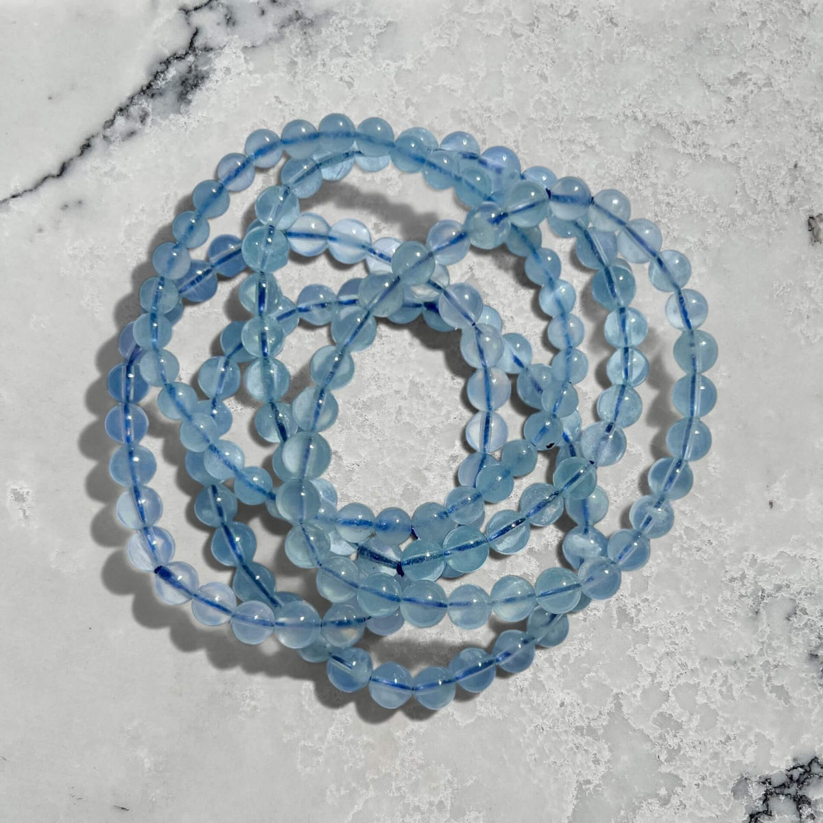 Crystal Bead Bracelet - Aquamarine Gemstone