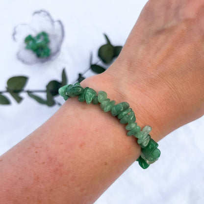 Crystal Chip Bracelet - Green Aventurine