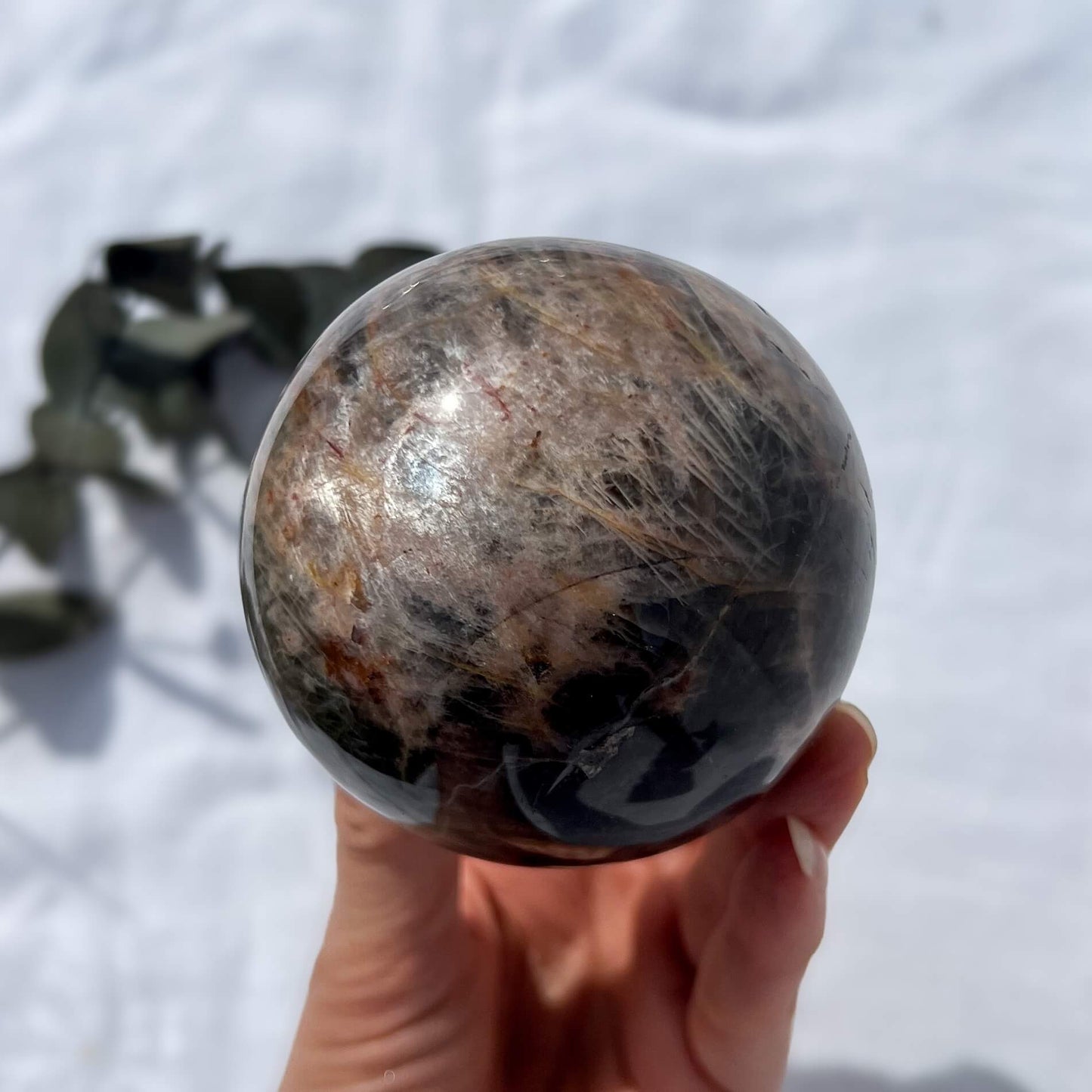 Black Moonstone Crystal Sphere 72.5mm