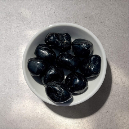 Black Tourmaline Crystal Tumble Stones - Large