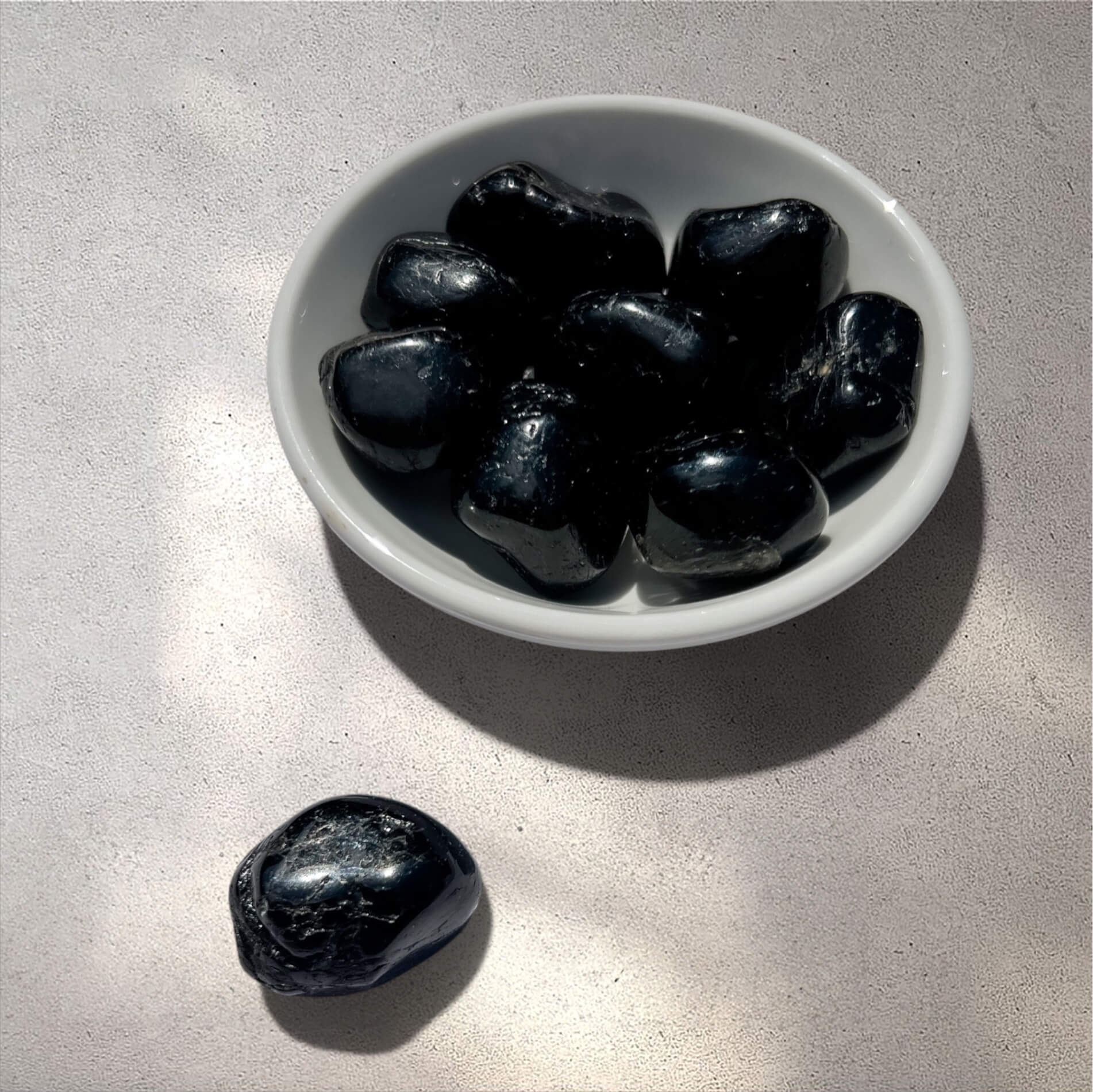 Black Tourmaline Crystal Tumble Stones - Large