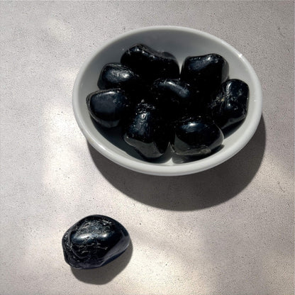 Black Tourmaline Crystal Tumble Stones - Large