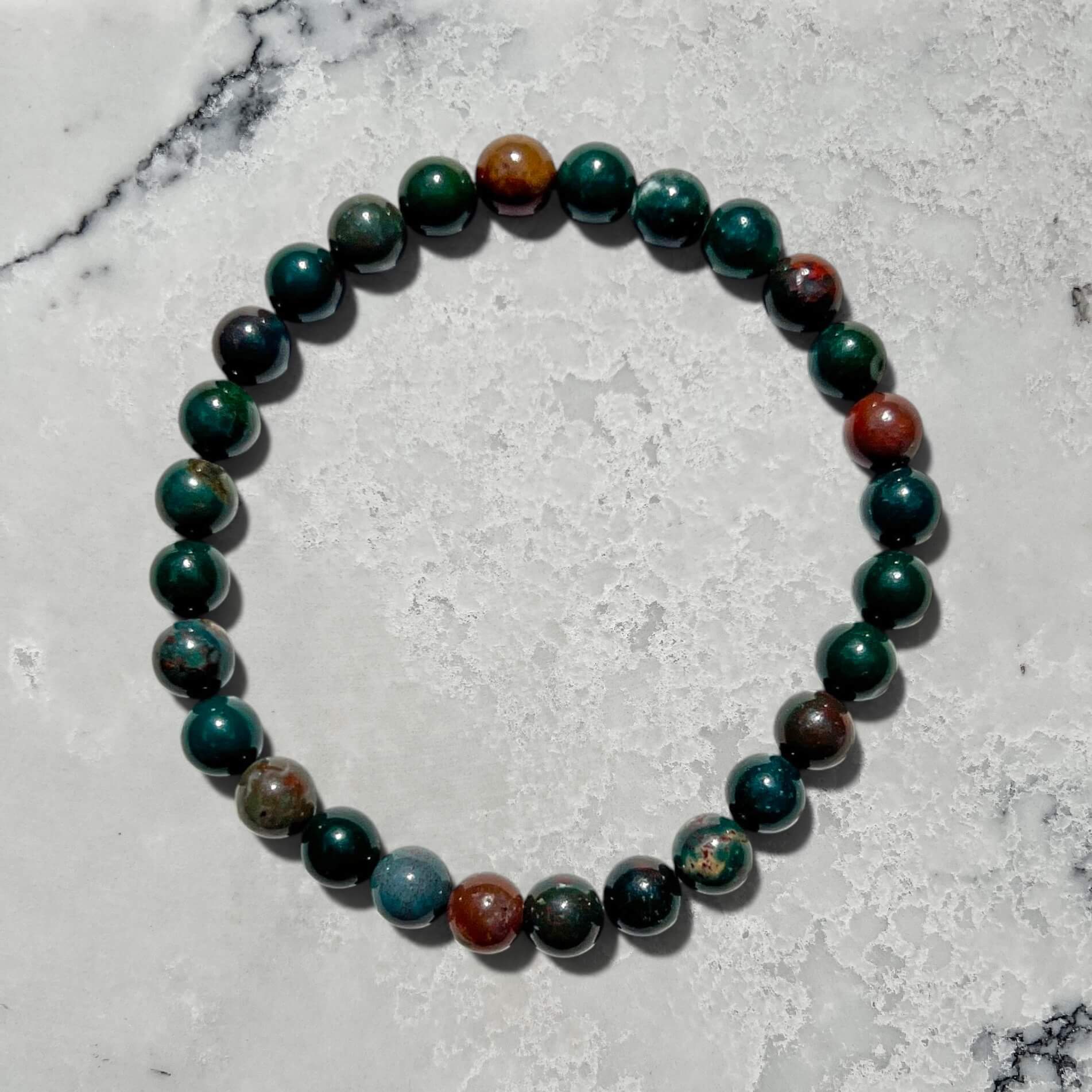 Crystal Bead Bracelet - Bloodstone