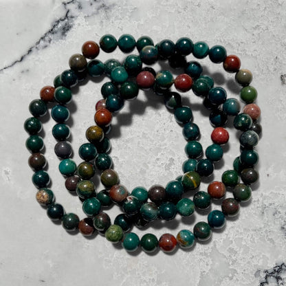 Crystal Bead Bracelet - Bloodstone