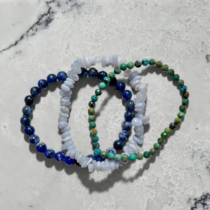 Crystal Chip Bracelet -  Blue Lace Agate