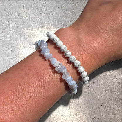 Crystal Bead Bracelet - Howlite