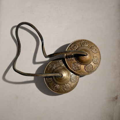 Tibetan Brass Chakra Tingsha Bells 7cm
