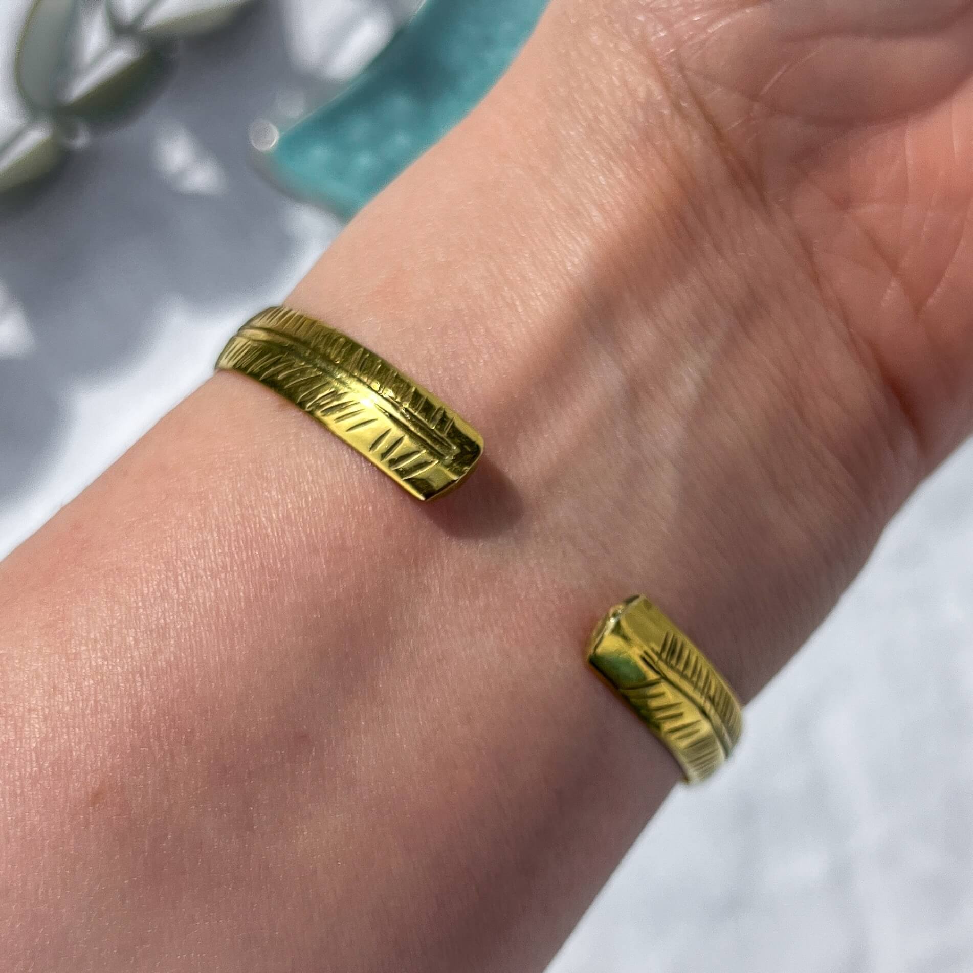 Handcrafted Nepalese Brass Leaf Bracelet