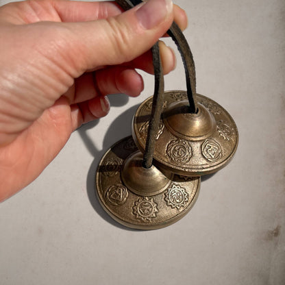 Tibetan Brass Chakra Tingsha Bells 7cm